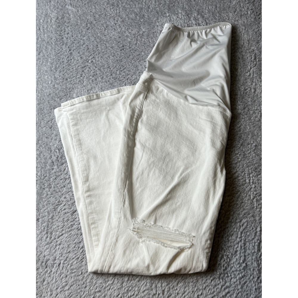 Madewell White Flare Maternity Jeans